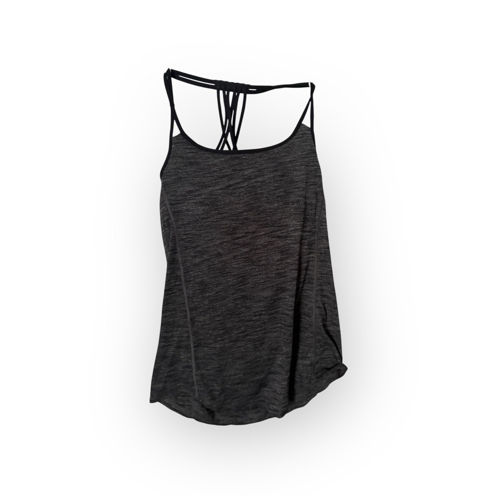 Lululemon size 4 heather gray tank top with built in bra EUC